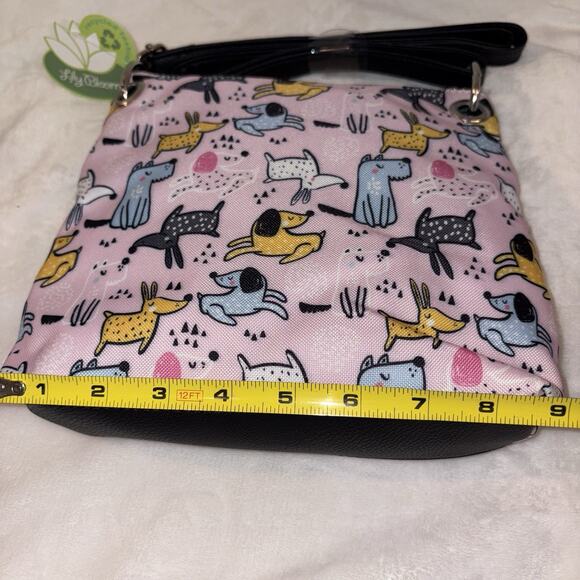 Lily Bloom Nylon Pink Dog Paws Lined Handbag Purse Puppy Crossbody NEW - Picture 6 of 8
